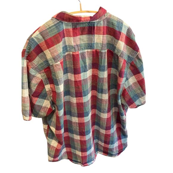 Men’s 100% cotton short sleeved button-down casual plaid shirt. Size XXL - Picture 2 of 5